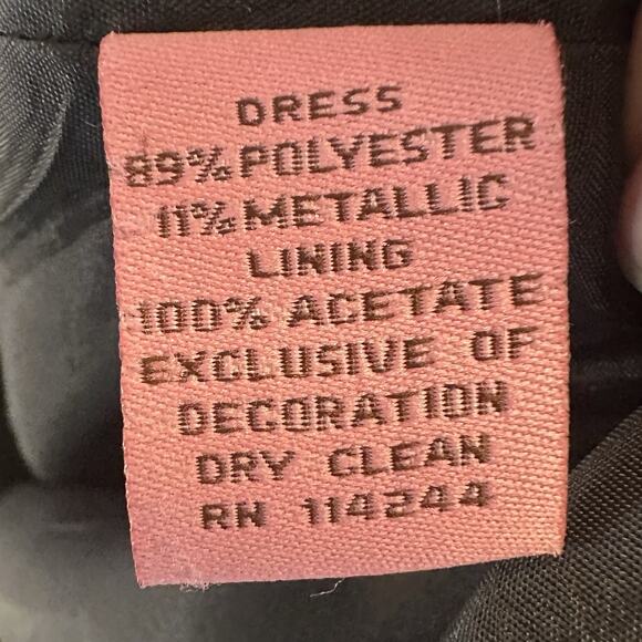 Eliza J Women 10 Dress Sheath Beaded Sleeveless Silver Floral Black Formal - Picture 7 of 10